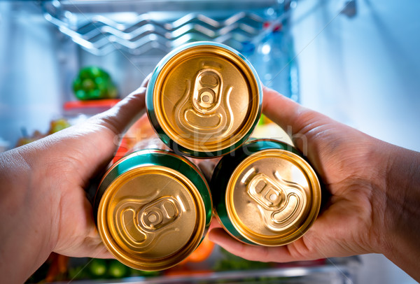 Man taking beer from a fridge Stock photo © cookelma