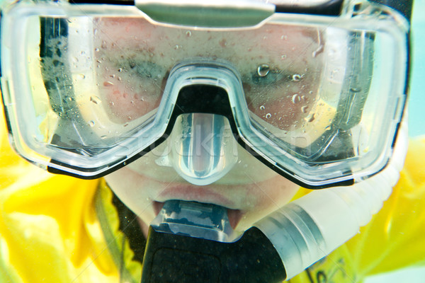 Jungen Meer Schnorcheln Wasser Fisch Stock foto © cookelma
