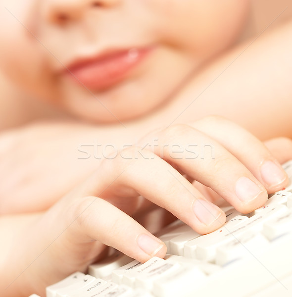 The boy with the keyboard. Stock photo © cookelma