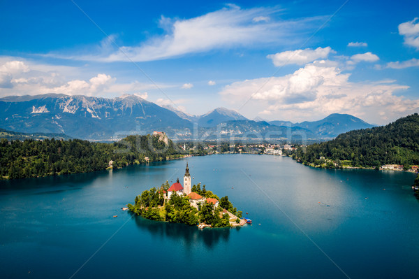 Eslovenia Resort lago aéreo cielo Foto stock © cookelma