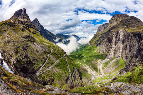 Troll's Path Trollstigen or Trollstigveien winding mountain road Stock photo © cookelma