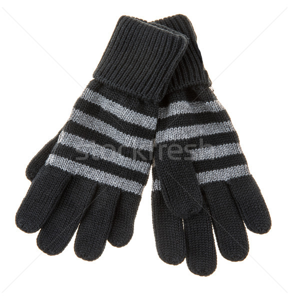 Gebreid wollen baby handschoenen witte handen Stockfoto © cookelma