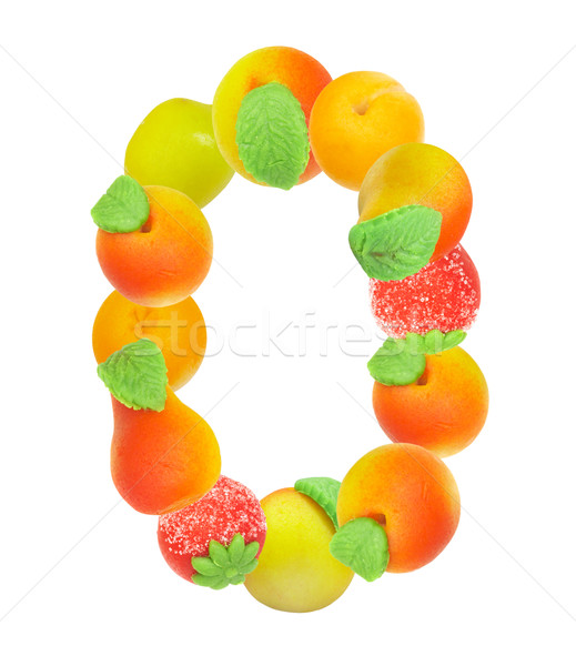 alphabet from fruit, the number 0 Stock photo © cookelma