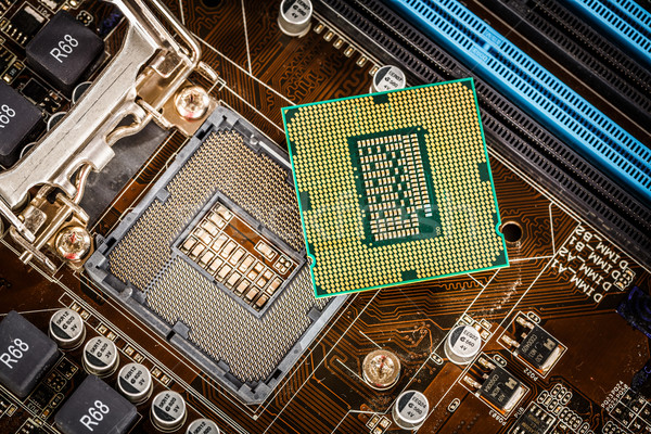 Modern processor and motherboard Stock photo © cookelma