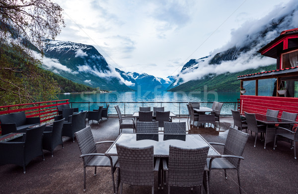 Stock foto: Kaffeehaus · Natur · See · schönen · Norwegen · natürlichen