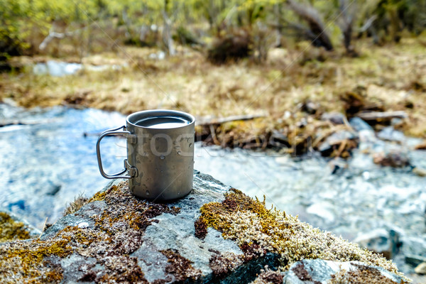 Utazás titán csésze ebéd utazás vad Stock fotó © cookelma