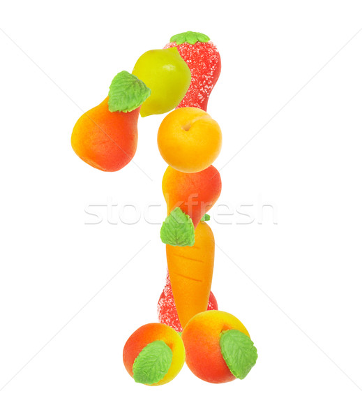 alphabet from fruit, the number 1 Stock photo © cookelma
