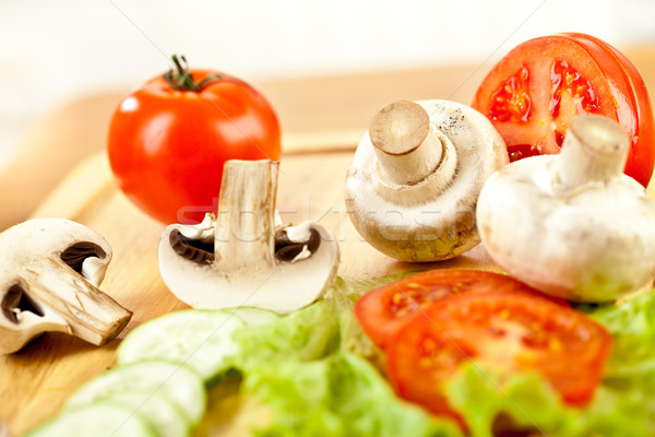 Gomba champignon fotó gombák mező uborkák Stock fotó © cookelma