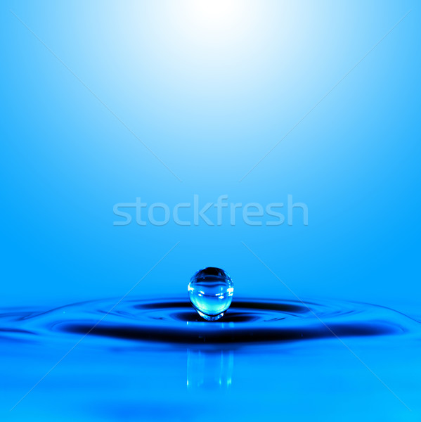 Falling drop of blue water Stock photo © cookelma