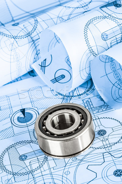 Technical drawings with the bearing Stock photo © cookelma