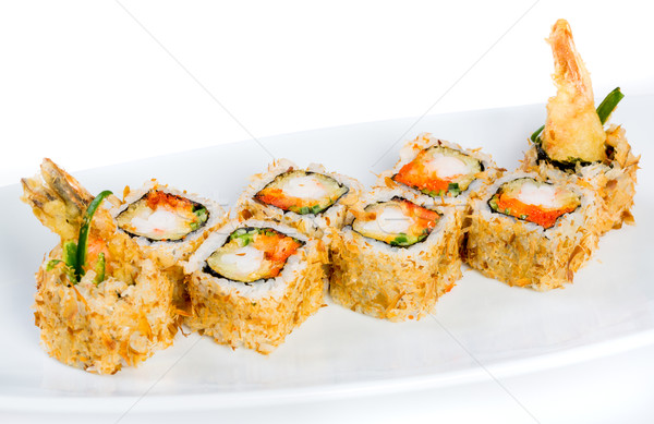 Сток-фото: суши · катиться · белый · вкусный · продовольствие · рыбы