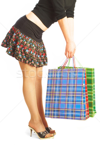 Zdjęcia stock: Dziewczyna · działalności · zakupy · rynku · stóp · buty