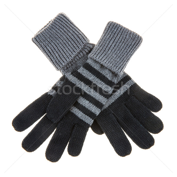 Gebreid wollen baby handschoenen witte achtergrond Stockfoto © cookelma