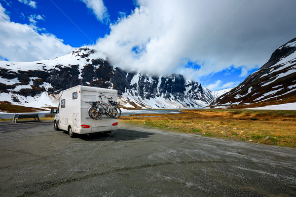 Family vacation travel RV, holiday trip in motorhome Stock photo © cookelma