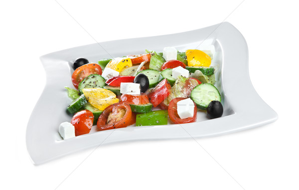 Stockfoto: Vers · salade · groenten · witte · groene · olie