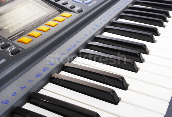 Keys of a musical instrument. Synthesizer. Stock photo © cookelma