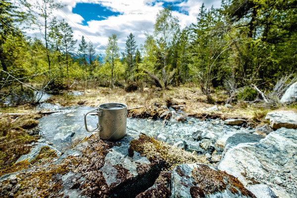 Travel titanium cup Stock photo © cookelma