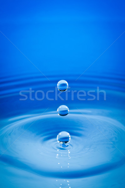 Water vallen drie druppels naar beneden natuur Stockfoto © cookelma
