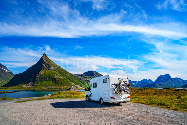 Family vacation travel, holiday trip in motorhome Stock photo © cookelma