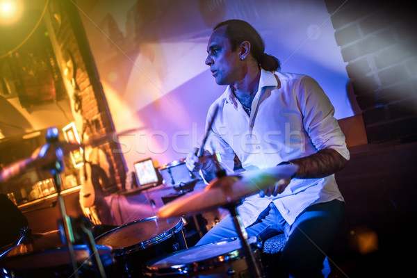 барабанщик играет барабан набор этап предупреждение Сток-фото © cookelma
