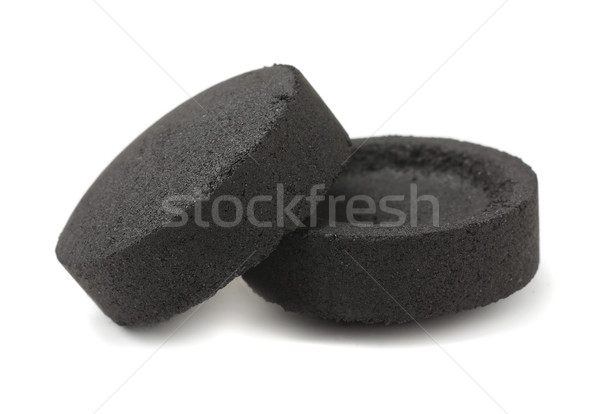 Stok fotoğraf: Kömür · iki · yalıtılmış · beyaz · gıda · yangın