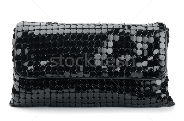 Kupplung Tasche schwarz isoliert weiß Hintergrund Stock foto © coprid