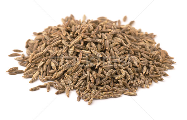 [[stock_photo]]: Cumin · semences · tas · ensemble · isolé · blanche