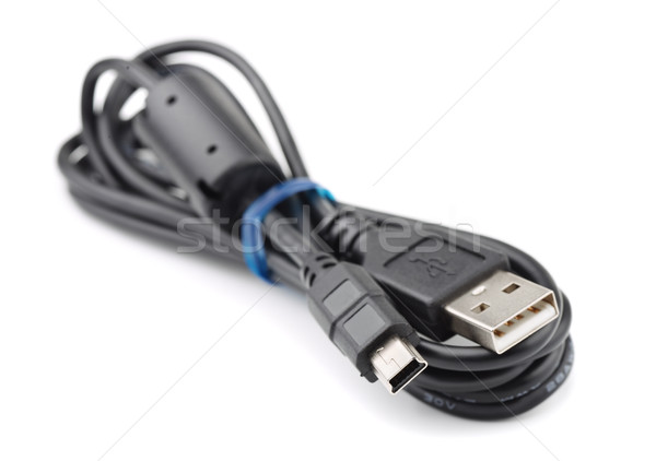 Сток-фото: Usb · кабеля · черный · изолированный · белый · интернет