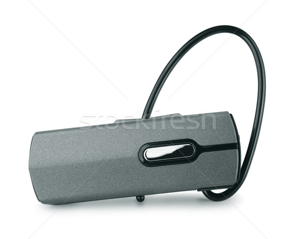 Bluetooth setul cu cască izolat alb maşină modă Imagine de stoc © coprid