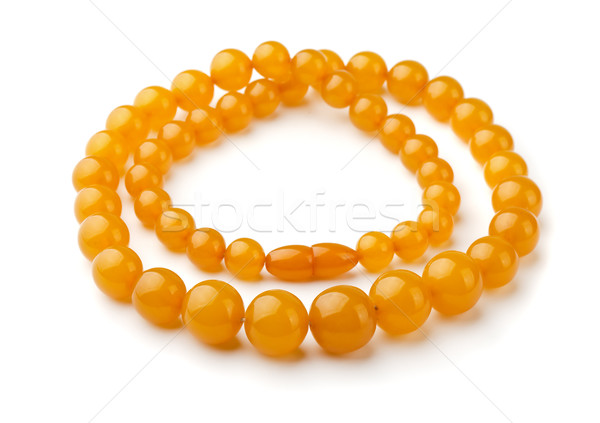 Foto stock: Collar · amarillo · vidrio · aislado · blanco · belleza