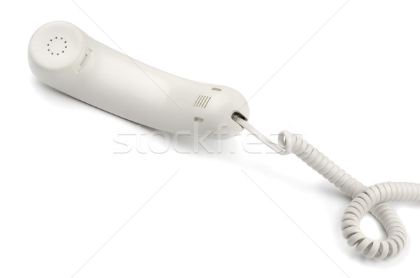 Telefonkagyló fehér telefon kéz háttér kábel Stock fotó © coprid