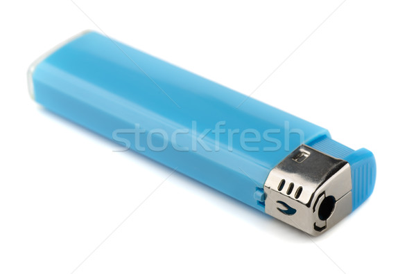 打火機 藍色 塑料 孤立 白 背景 商業照片 © coprid
