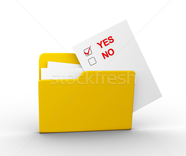 Dobrador checkbox sim não 3d render ilustração Foto stock © coramax