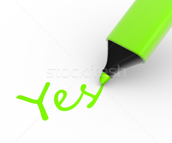 Sim marcador palavra escolher 3d render lápis Foto stock © coramax