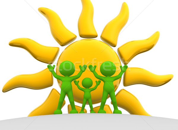Soare oameni 3d om persoană eficienta energetica afaceri Imagine de stoc © coramax