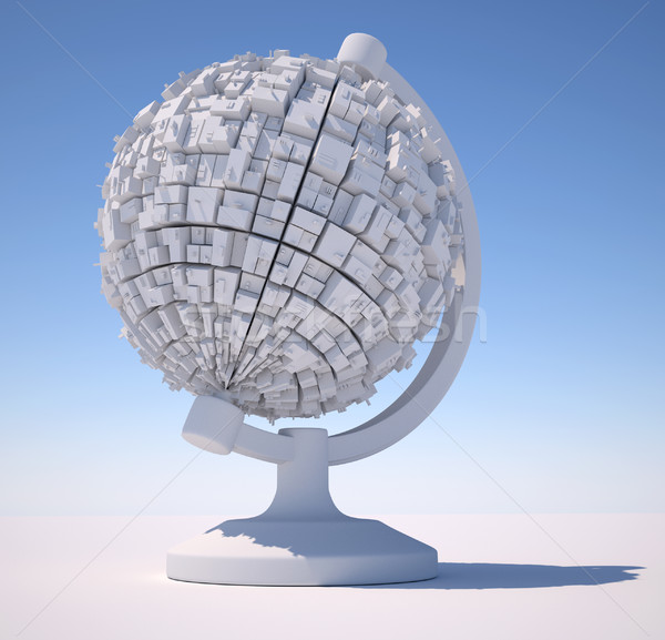 Glob 3D scena gri futuristic Imagine de stoc © coramax