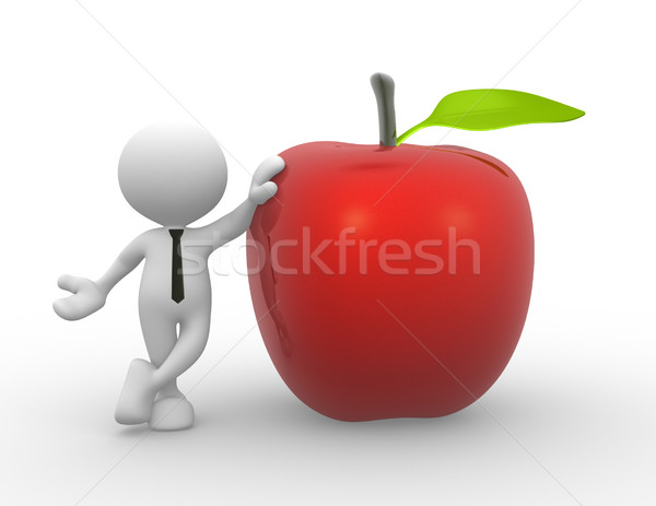 ストックフォト: 赤いリンゴ · 3次元の人々 · 男 · 人 · ビジネス · 食品