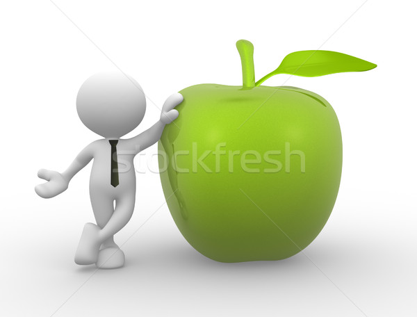 リンゴ 3次元の人々 男 人 緑 ビジネス ストックフォト © coramax