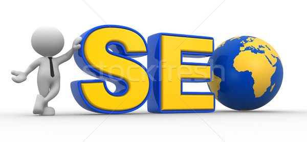 Seo 3D-Menschen Mann Person Wort Erde Stock foto © coramax