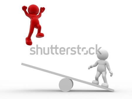Echilibru oameni 3d om persoană bilă afaceri Imagine de stoc © coramax