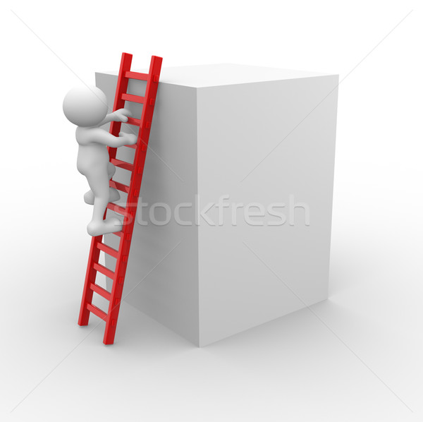 Sucesso 3d pessoas homens pessoa escada negócio Foto stock © coramax