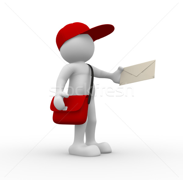 Postman gens 3d humaine personnage personne cap Photo stock © coramax
