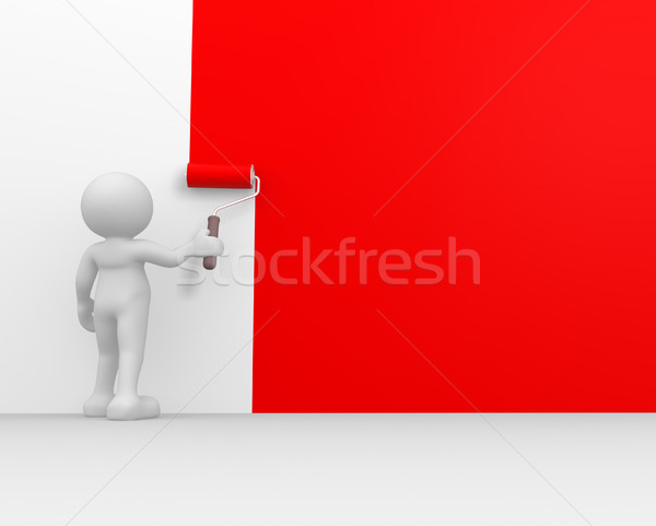 [[stock_photo]]: Gens · 3d · humaine · personnage · brosse · rendu · 3d · illustration