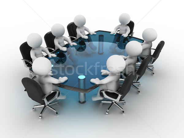 Konferencia asztal 3d emberek emberi karakter személy Stock fotó © coramax