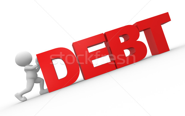 Dívida 3d pessoas homem pessoa palavra negócio Foto stock © coramax