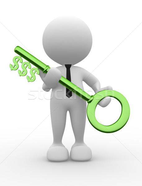 Affaires gens 3d homme personne dollar clé [[stock_photo]] © coramax