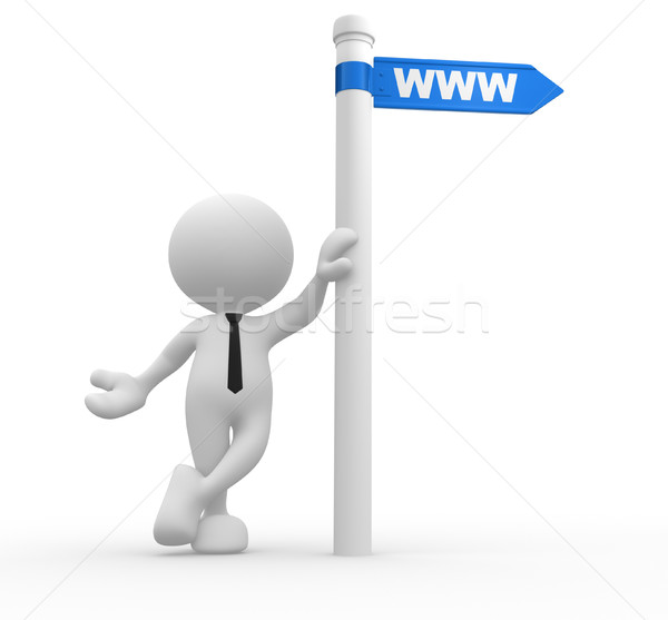 WWW 3d люди человека человек дорожный знак веб Сток-фото © coramax