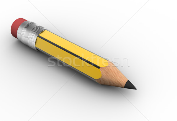 [[stock_photo]]: Crayon · blanche · rendu · 3d · illustration · résumé · peinture
