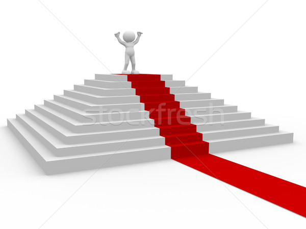 Gagnant gens 3d humaine personnage personne escalier [[stock_photo]] © coramax