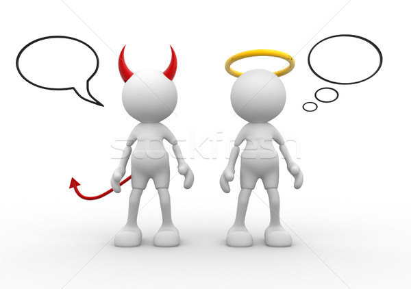 Angyal ördög szent gonosz Isten rossz Stock fotó © coramax